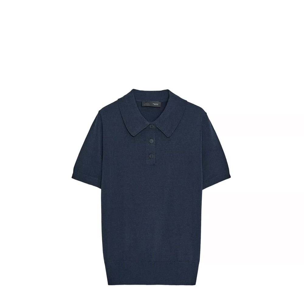Zara Navy Blue Short Sleeve Sweater